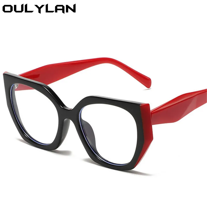  - Oulylan Cat Eye Eyeglasses Frame Women Fashion Anti Blue Light Glasses Frames Computer Decoration Prescription Fake Eyewear