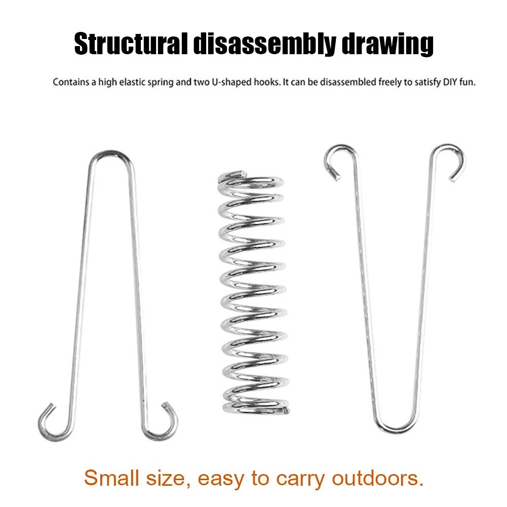 Aluminum Alloy Wind Rope Buckle Spring Hook Buckle High Strength Steel Rope For Camping Pro Fixed Hook Tarps Tent camping tent accessories camping tent fasteners camping cord buckles camping rope buckle tent hooks tent wind rope hook