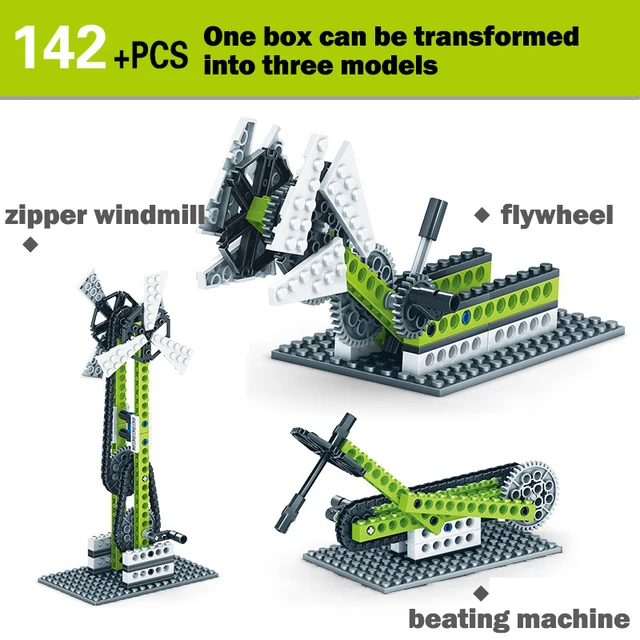Programming Building Blocks Assembling Toys Electric Power Gear Robot Primary School for Kids Educational Machinery Particles 6