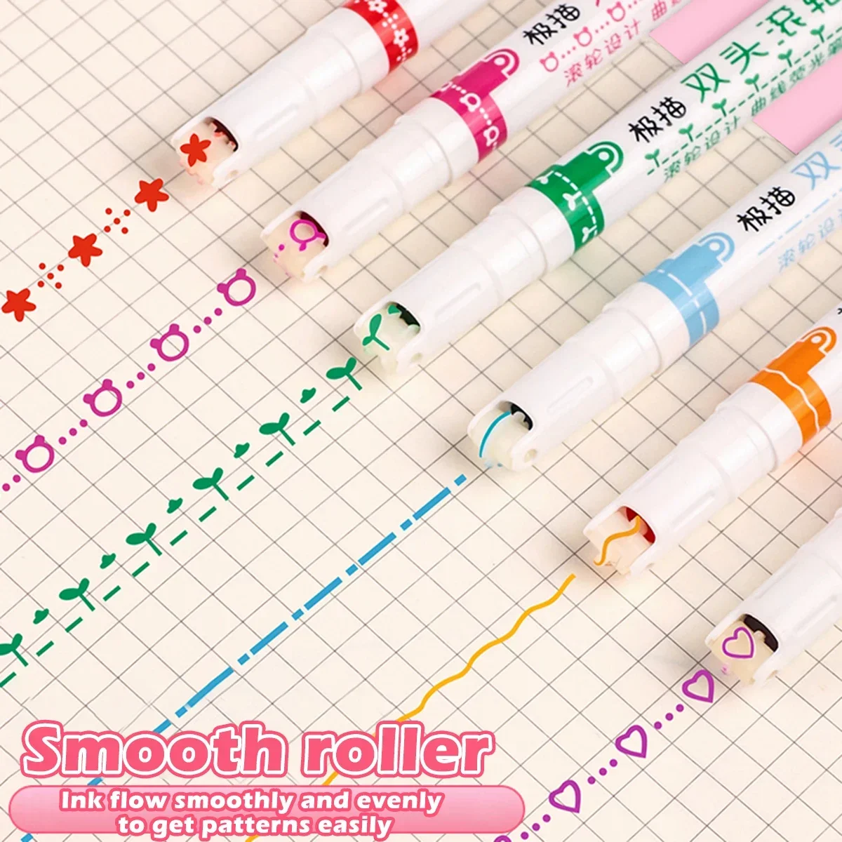 Highlighter Marker 3/6 Colors Double Pentips Multicolor Contour Curve Marker Pen Student Creative Stationery school office