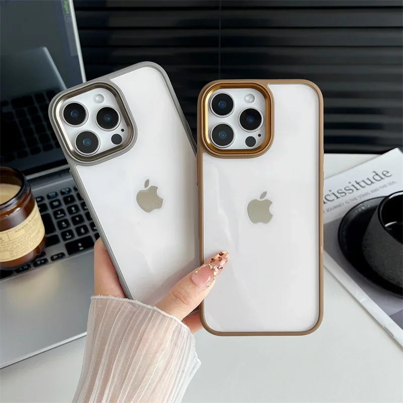 Enhanced Transparent Edge Protective Phone Case with Anti-Drop Bumper