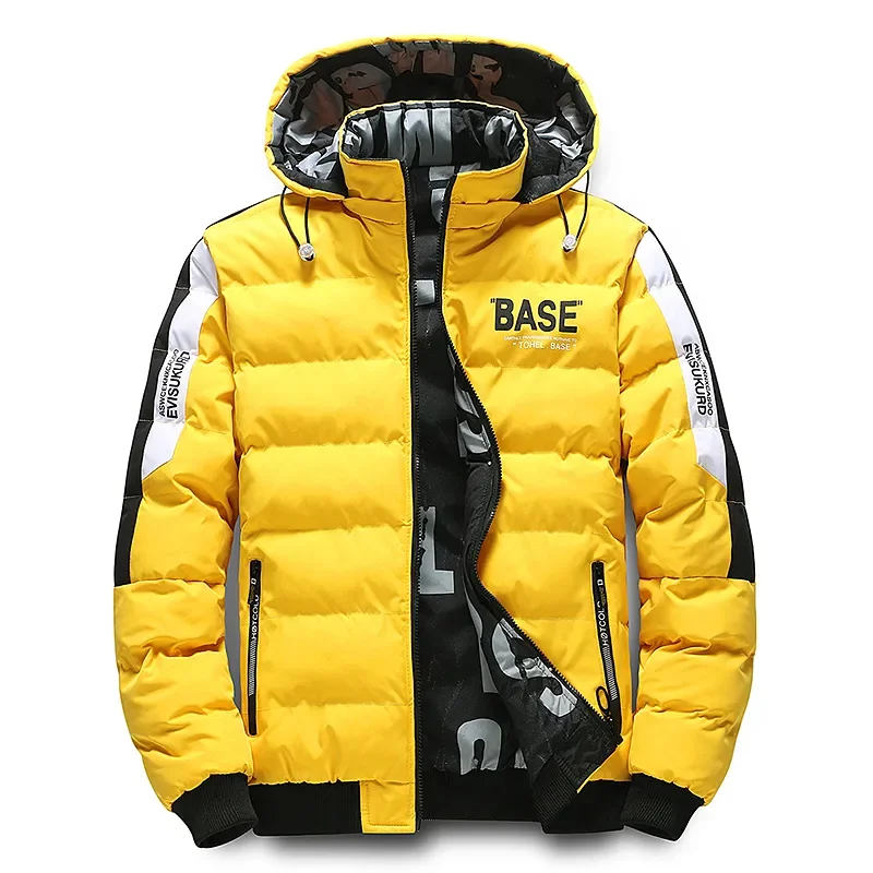 Men Autumn Winter Cotton Jacket Warm Comfortable Padded Thickened Down Jacket 2023 New Double-Sided Clothes Removable Cap