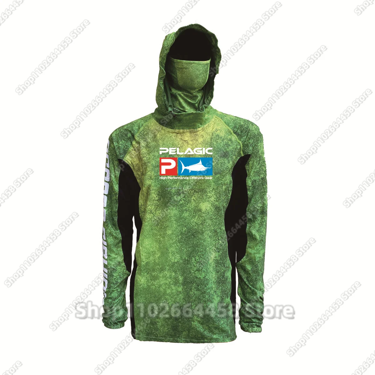 Pelagic Fishing Shirts Men Mask Long Sleeve Fishing Shirts Outdoor UV Protection UPF 50
