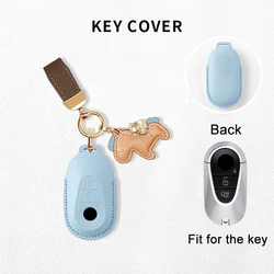 Luxury Leather Remote Key Case Cover Holder (A1 Blue)