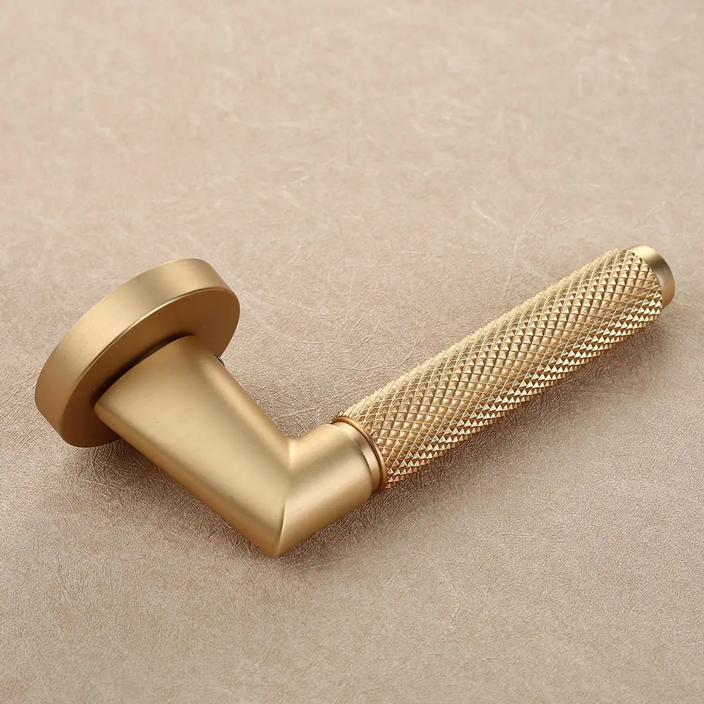 Viladepot Privacy Door Handle Knurled Handle Lever Bedroom Bathroom Passage Door Lock Without Lock Cylinder