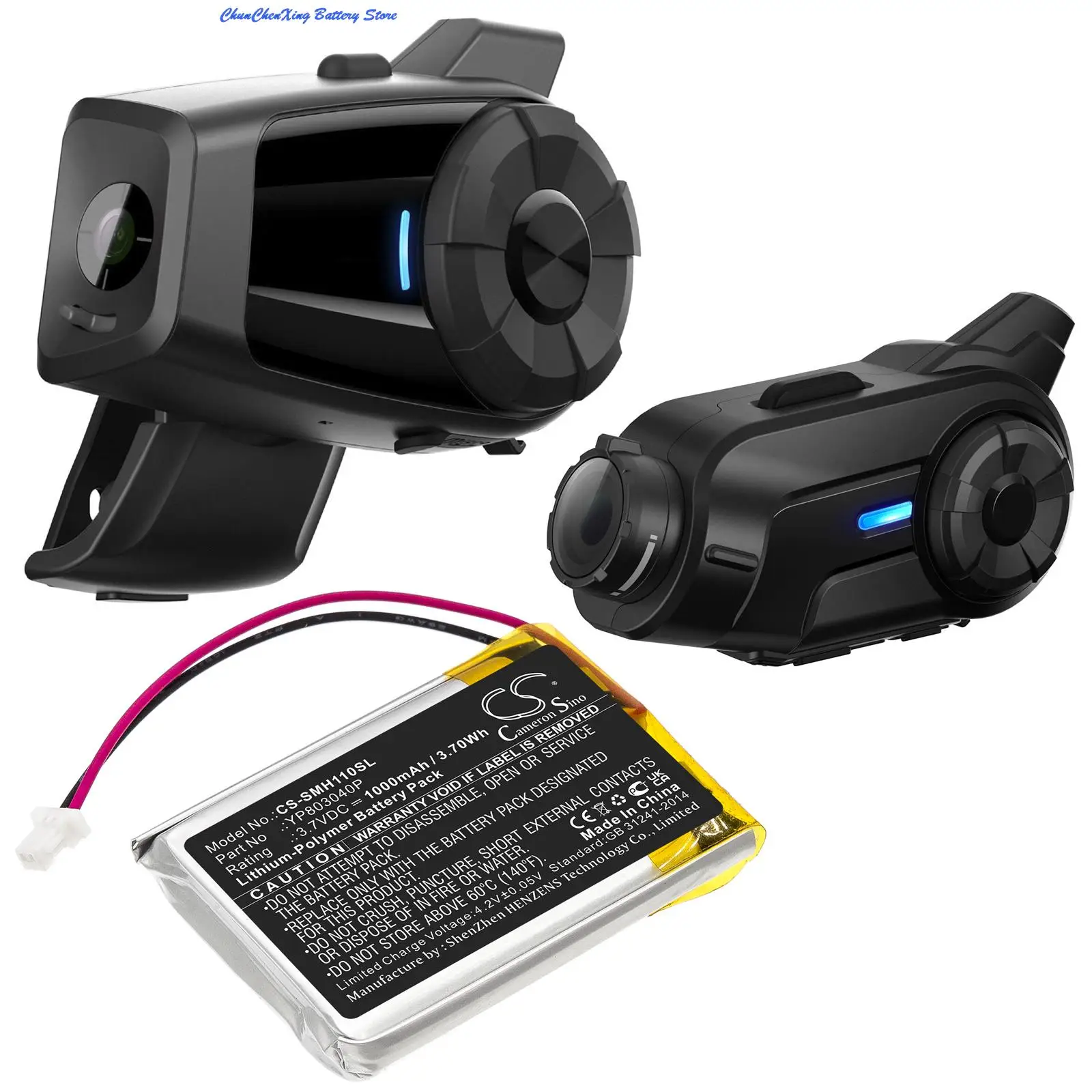 Cameron Sino 1000Mah Batteria Auricolare Wireless Yp803040P Per Sena 10C