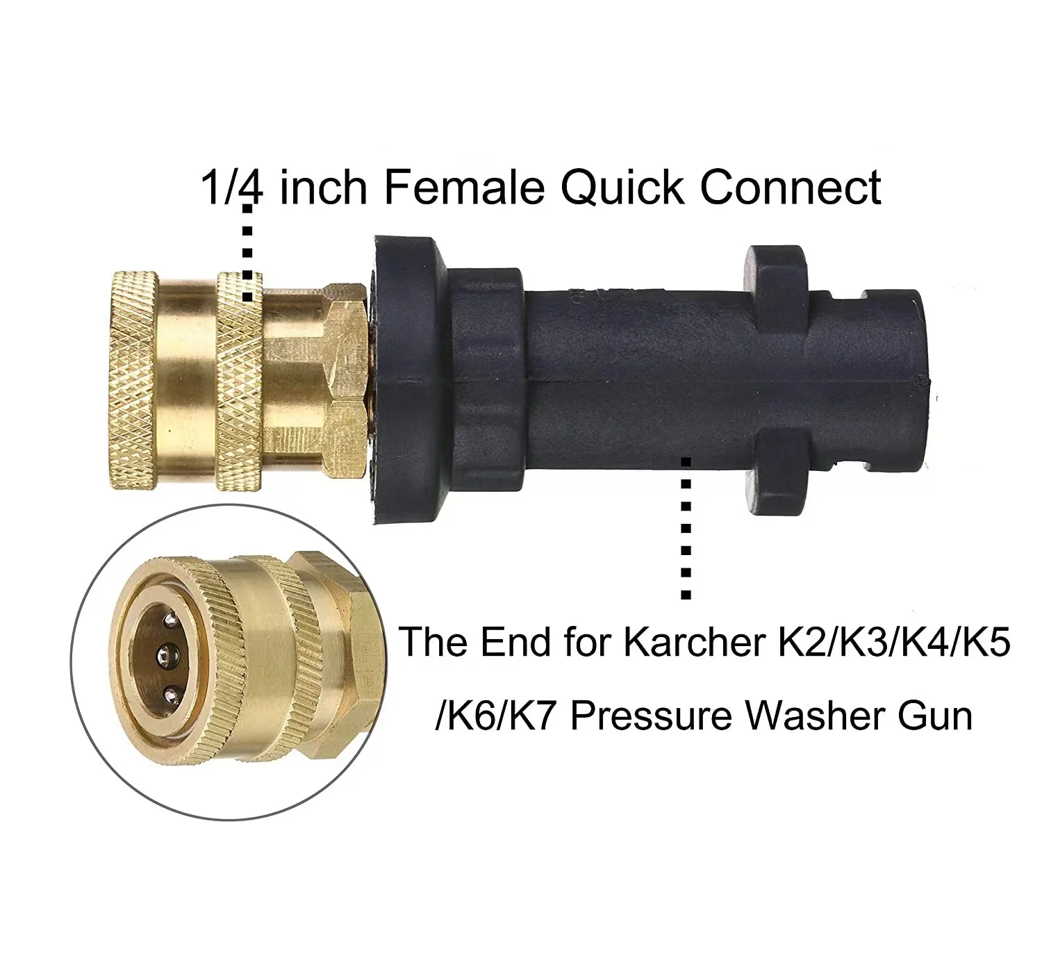 High Pressure Water Gun Quick Adapter for KARCHER K2 K3 K4 K5 K6 K7 with Colorful Foam Pot Nozzle Attachment Kit