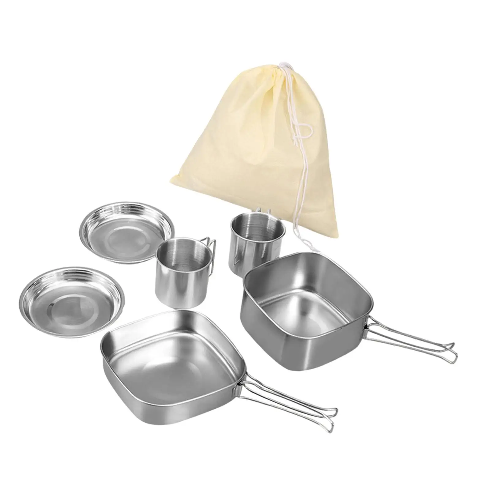 6Pcs/Set Outdoor Activities Equipment Cooking Tools Cookset Picnic Tableware