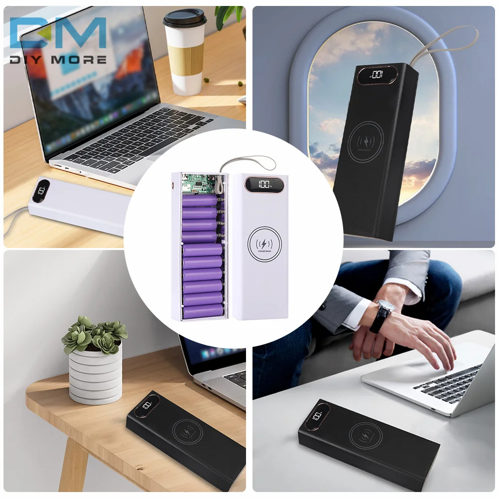 20-Section Detachable Mobile Power Case with 22.5W Fast Charging and Wireless Charging Capability