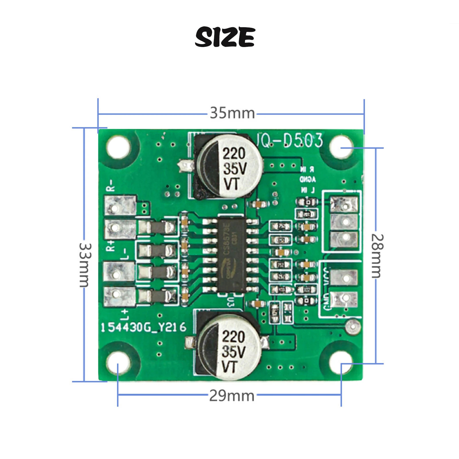 2*40W Mini Digital Power Amplifier Board for Stereo Audio Amplifier Module 12V Power Amplifier Board for Car Audio System - 4