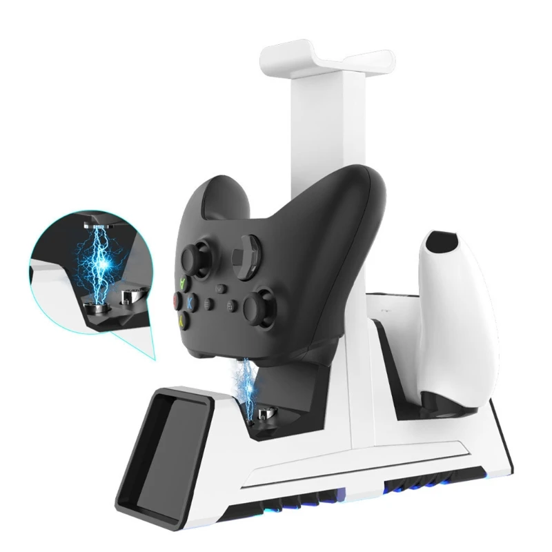 

Charging Base Holder Dock Base Bracket Plastic with Headphone Storage Rack