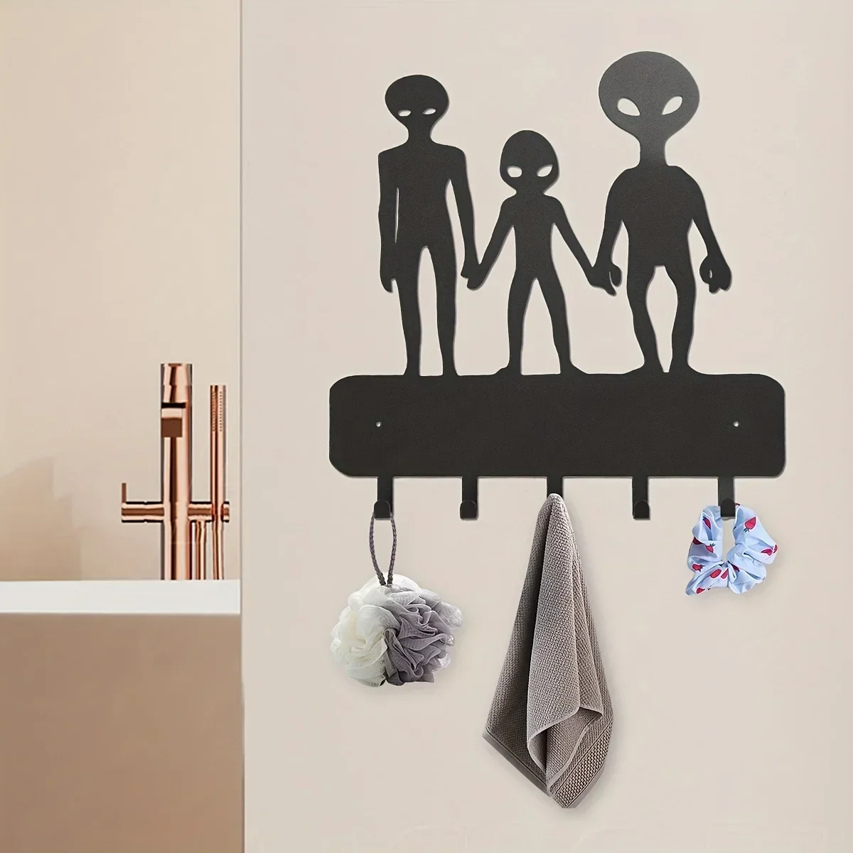 

Металлические креативные вешалки HELLOYOUNG для ключей инопланетянина, настенные вешалки, домашние многофункциональные крючки для ключей для пальто, украшение для стен