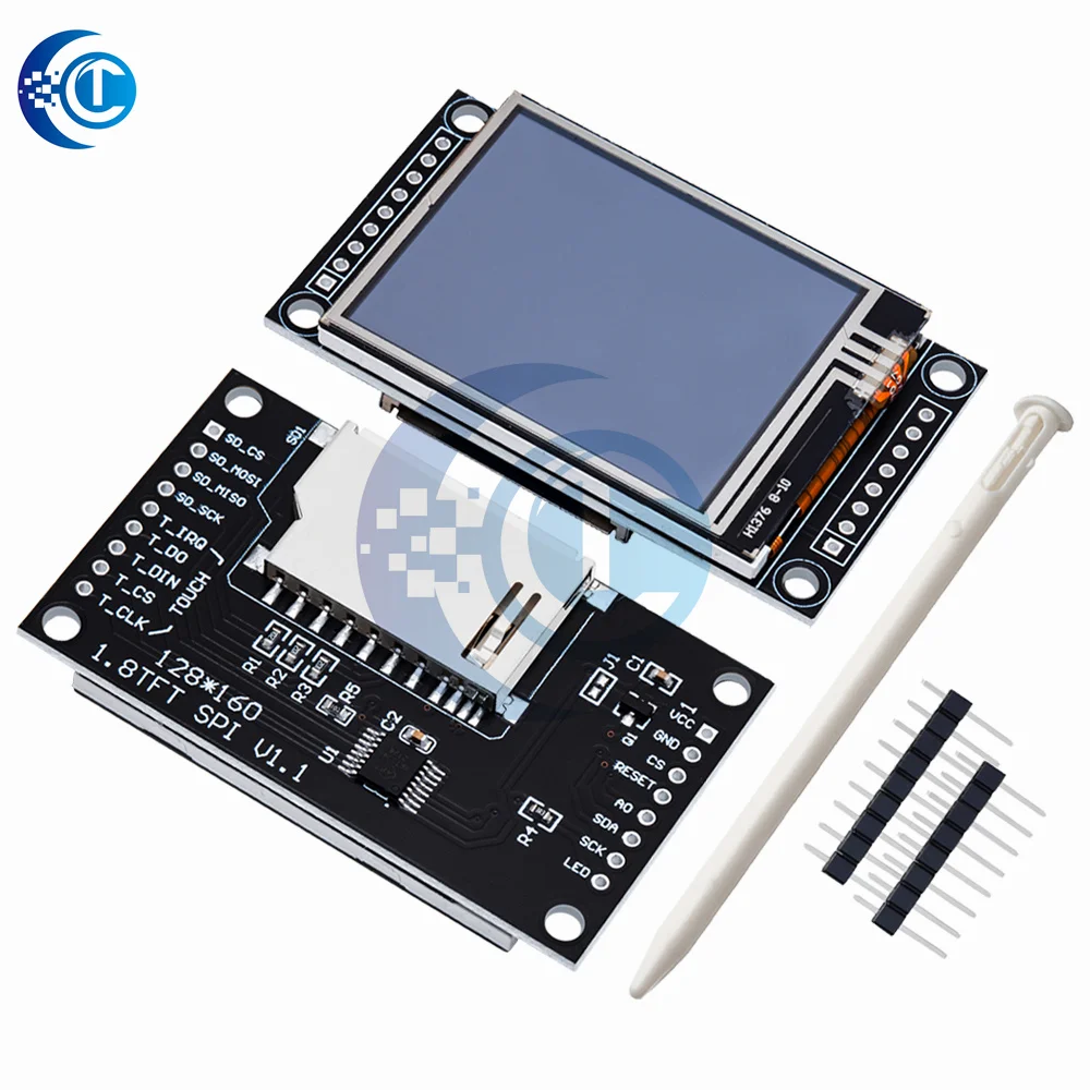TFT LCD 모듈 LCD 스크린 모듈, 터치 SPI 시리얼 51 드라이버, 4 IO ST7735S 드라이버, 아두이노용 TFT 해상도 128*160, 1.8 인치