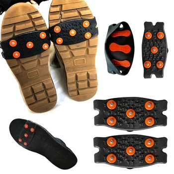 5-Stud Climbing Crampons Silicone Anti Slip Snow Claw Spikes Grips Shoe Covers Unisex Boots Snow Cleats Walking Hiking Accessor