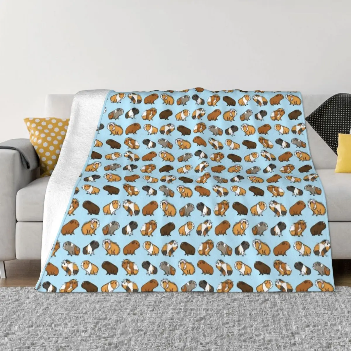 

Guinea Pig Procession (Blue) Throw Blanket Sofa Blanket Luxury Blanket Retro Blankets