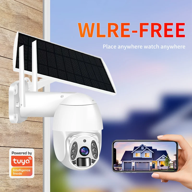 

Tuya Solar Wireless Camera 4MP WIFI Low Power Built-in Battery Starlight Night Vision Outdoor PTZ HD Intelligent Security Camera