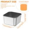4Pcs Stainless Steel Snack Salad Box with Silicone Lid 2/6oz Leakproof Portable Stackable Sauce Container Dressing Food Storage 6