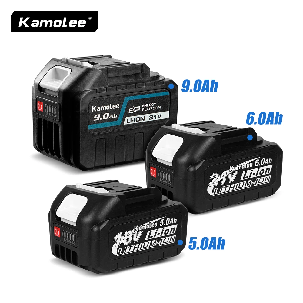 Kamolee 18V/21V Li-ion Battery BL1860 Hand drill Battery Power tools Support Kamolee tools