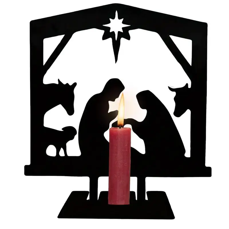Presepe Presepe Piccolo Presepe Portacandele Vintage Decor Getta Un Effetto Ombra Orribile Per Libreria O Desktop