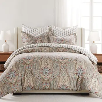 Full/Queen Paisley Cotton Comforter Set – 2 Pillowcases 1