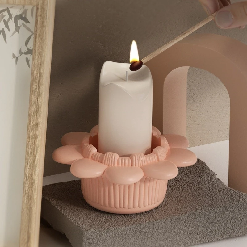 크리스탈 에폭시 수지 금형 꽃 촛대 금형 DIY 캔들 홀더 홈 장식