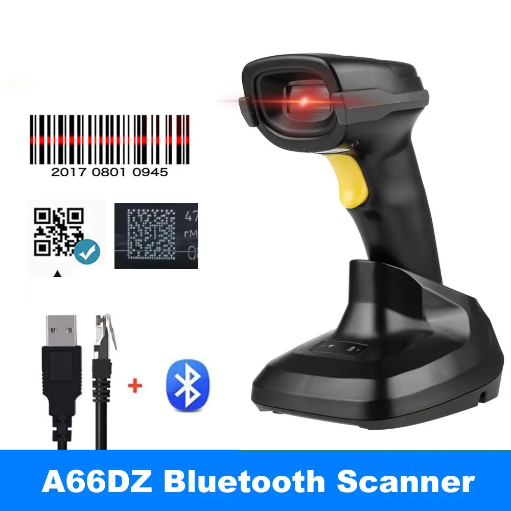 Barcode Scanner Holyhah Barcode Scanner 1D 2D QR Bluetooth Barcode Reader Wireless wired Laser Bar Code Scanner PDF417 Desktop