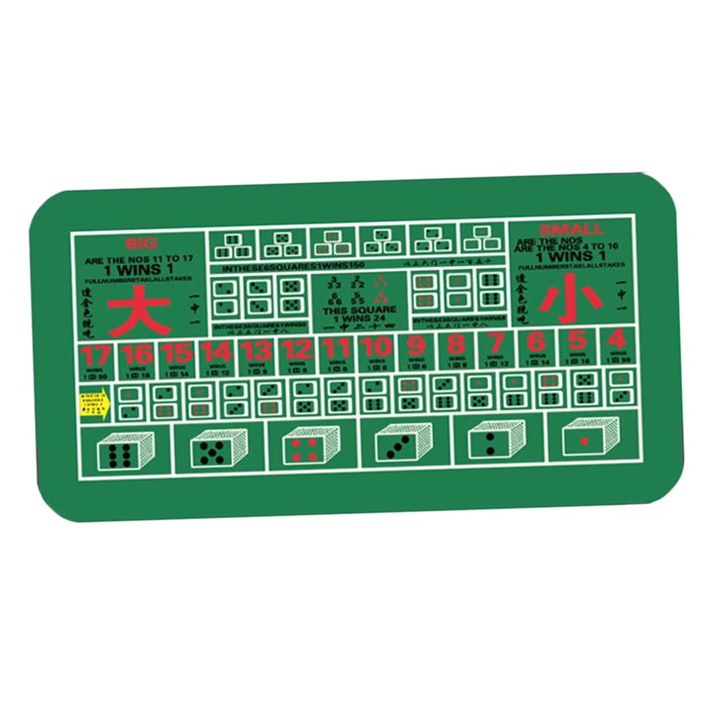 1cm Poker Craps Layout Anti-Slipping Rubber Card Game Gaming Tabletop Table Mat with Lines Numbers