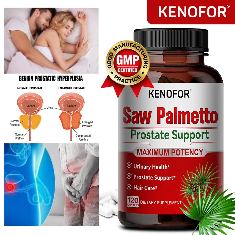 

KENOFOR Men's Prostate Health Supplement Prevents DHT Hair Loss Enhances Hair Growth Supplement Supports Urinary Tract Health