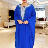 2024 African Wedding Party Dresses for Women Autumn Fashion 3/4 Sleeve Plus Size Long Maxi Gowns Dashiki African Clothing 3