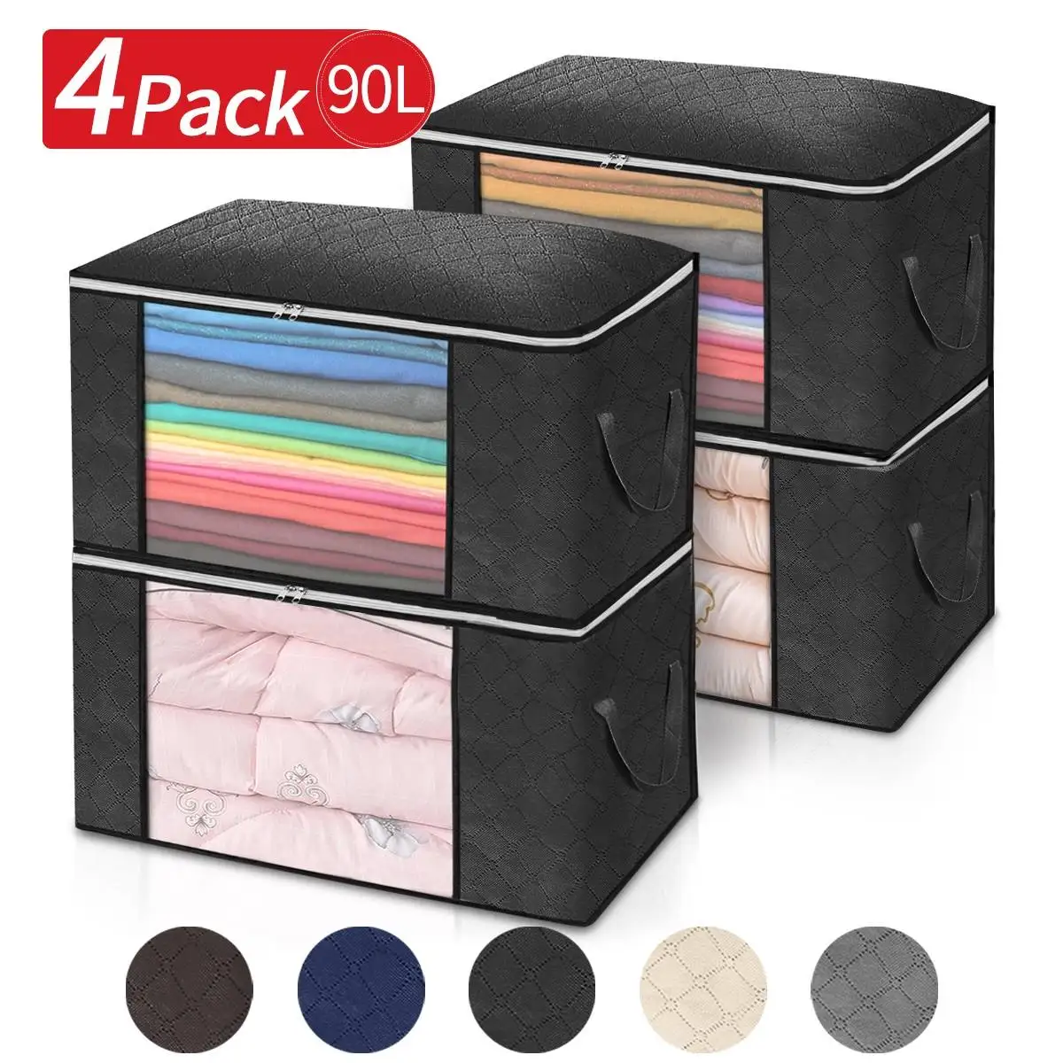 Storage Bags for Clothes, 4PCS Closet Organizers and Storage Bags