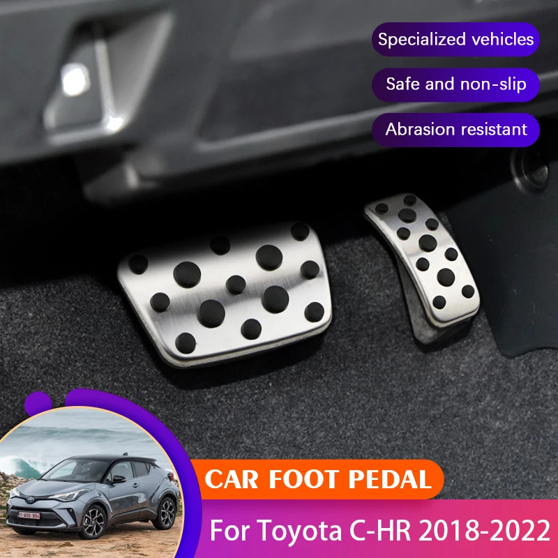 アクセルペダル フットレスト C-HR CHR 2016 2017 2018 2019 2020 2021 2022 2023 ハイ 車 車のフットレスト 用のトヨタ C-HR 用のCHR CH R 2016-2023 アクセル ブレーキペダル 滑り止め ペダルカバー