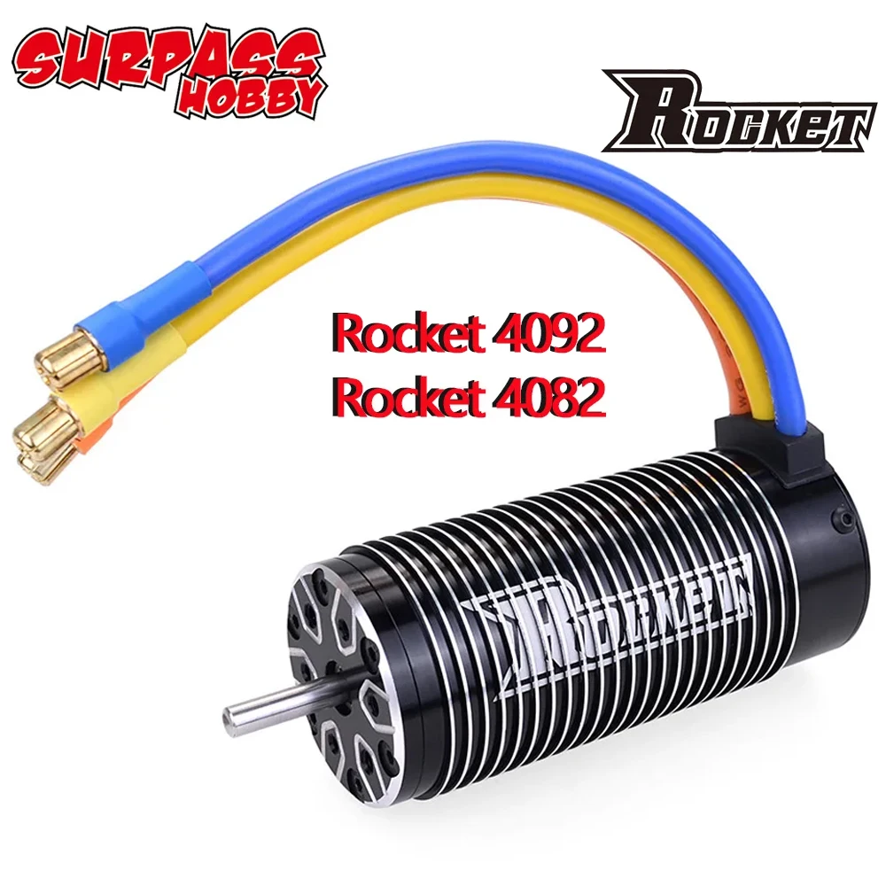 Brushless Motor Surpass Hobby Rocket 4082 4092 4-pole Waterproof Sensorless 5mm Shaft for 1:8 1/8 RC Cars RTR Monster Truck