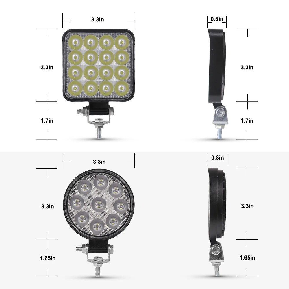 12V 24V LED Light Bar 42W Work Square Spotlight For Jeep Truck Offroad Car Motorcycle Tractor SUV ATV Headlights