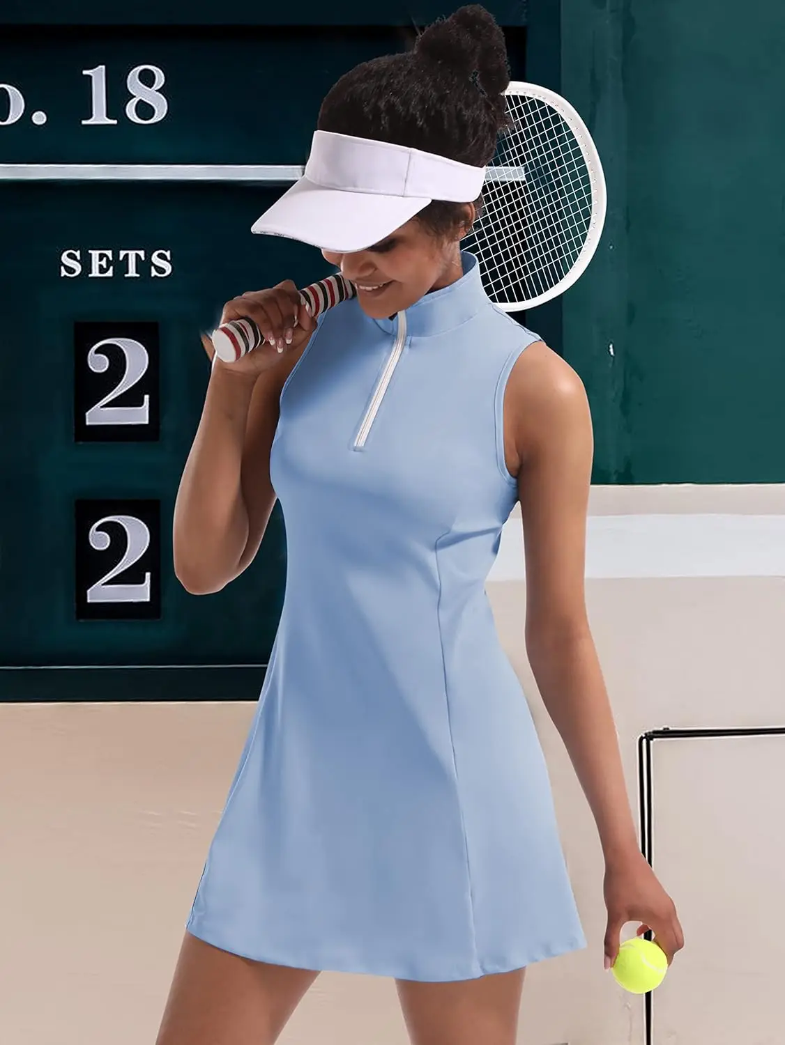Tennis Dress for Women Tennis Golf Dresses Built in Shorts and Pockets Sleeveless Workout Athletic Dresses women dress sports clothing