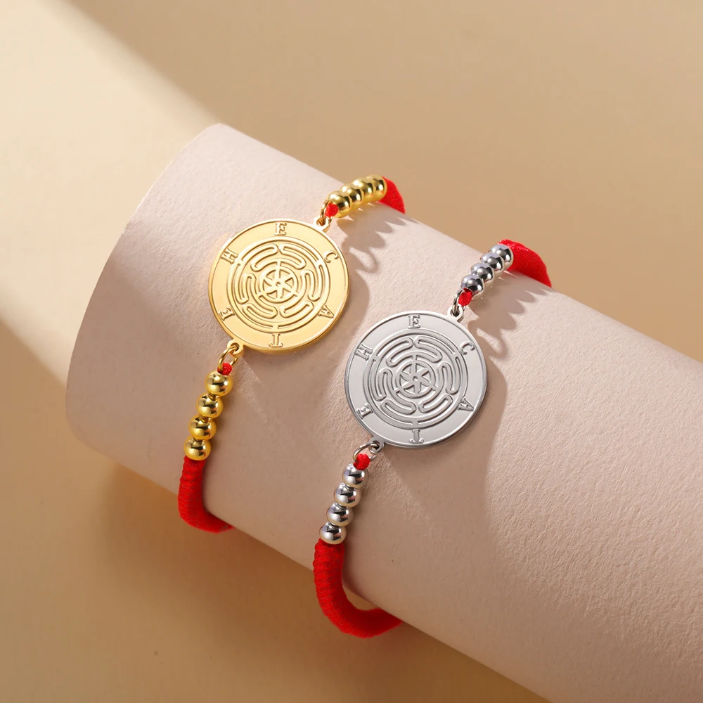 Dawapara Rad des Hekate-Armbands, Wicca-Göttin, antiker griechischer Segen, Schutz, Wohlstandssymbol, Edelstahlschmuck – Detail 14