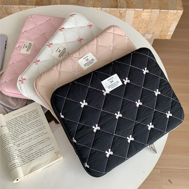 Charming Bow Graphic Laptop and Tablet Sleeve - Soft, Protective Bag