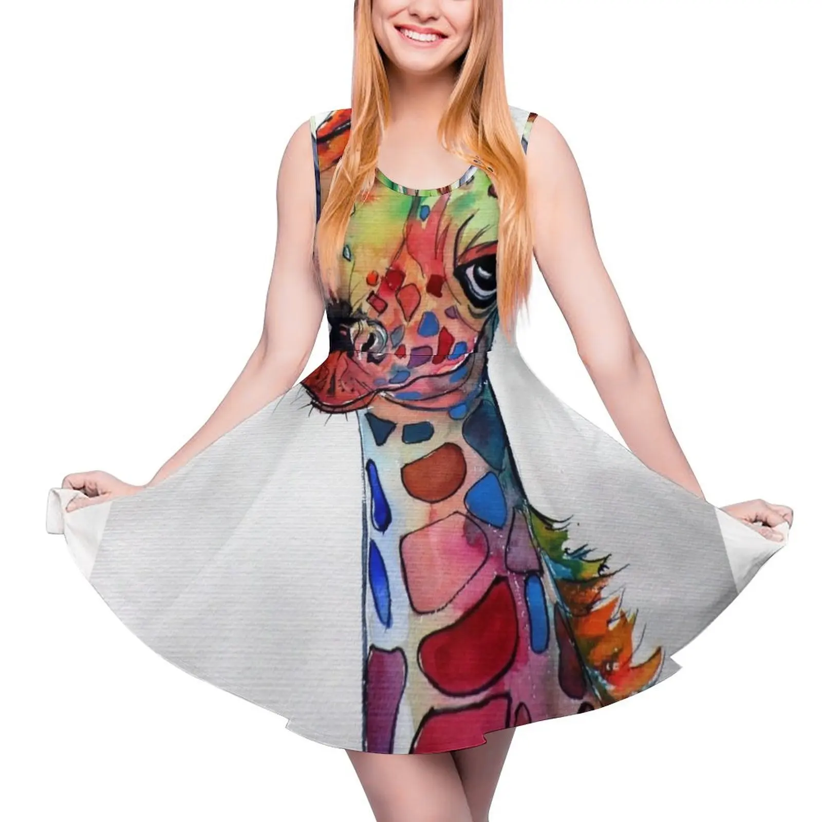 Cute giraffe Sleeveless Dress chic and elegant evening dress elegant dresses plus sizes summer dress woman 2024 trendy