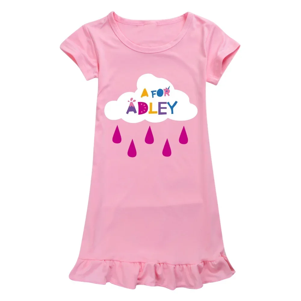 

A FOR ADLEY Dresses Baby Girls 2024 Summer Nightdress Kids Princess Nightgowns Home Pyjamas Clothes Children Cartoon Sleepwear