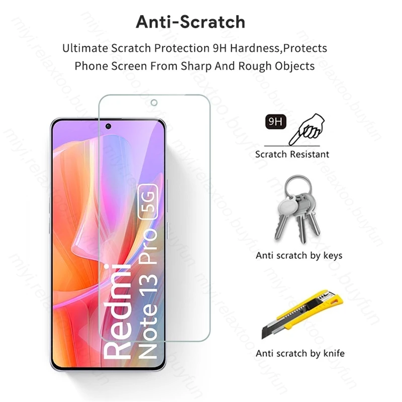 Redmy Note13 Pro 4G 5G Glass 6To1 HD Tempered Glass Screen Protector For Xiaomi Redmi Note 13 Pro 5G 2024 Camera Protective Film