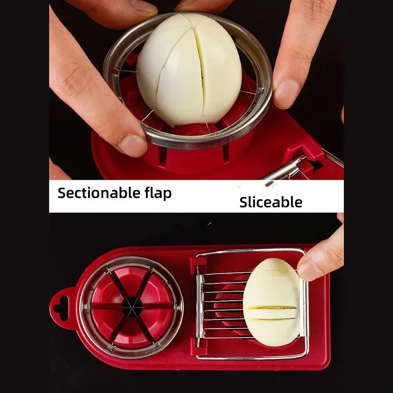 Multifunctional Egg Cutter Stainless Steel Egg Slicer Sectioner Cutter Mold Flower-Shape Luncheon Meat Kitchen Gadgets