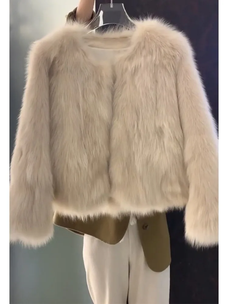 Women\'s Coat Women\'s Medium Long Fox Fur Young Style Imitation Mink Plush Coat 2023 Winter New Fur Jacket Woman Clothing