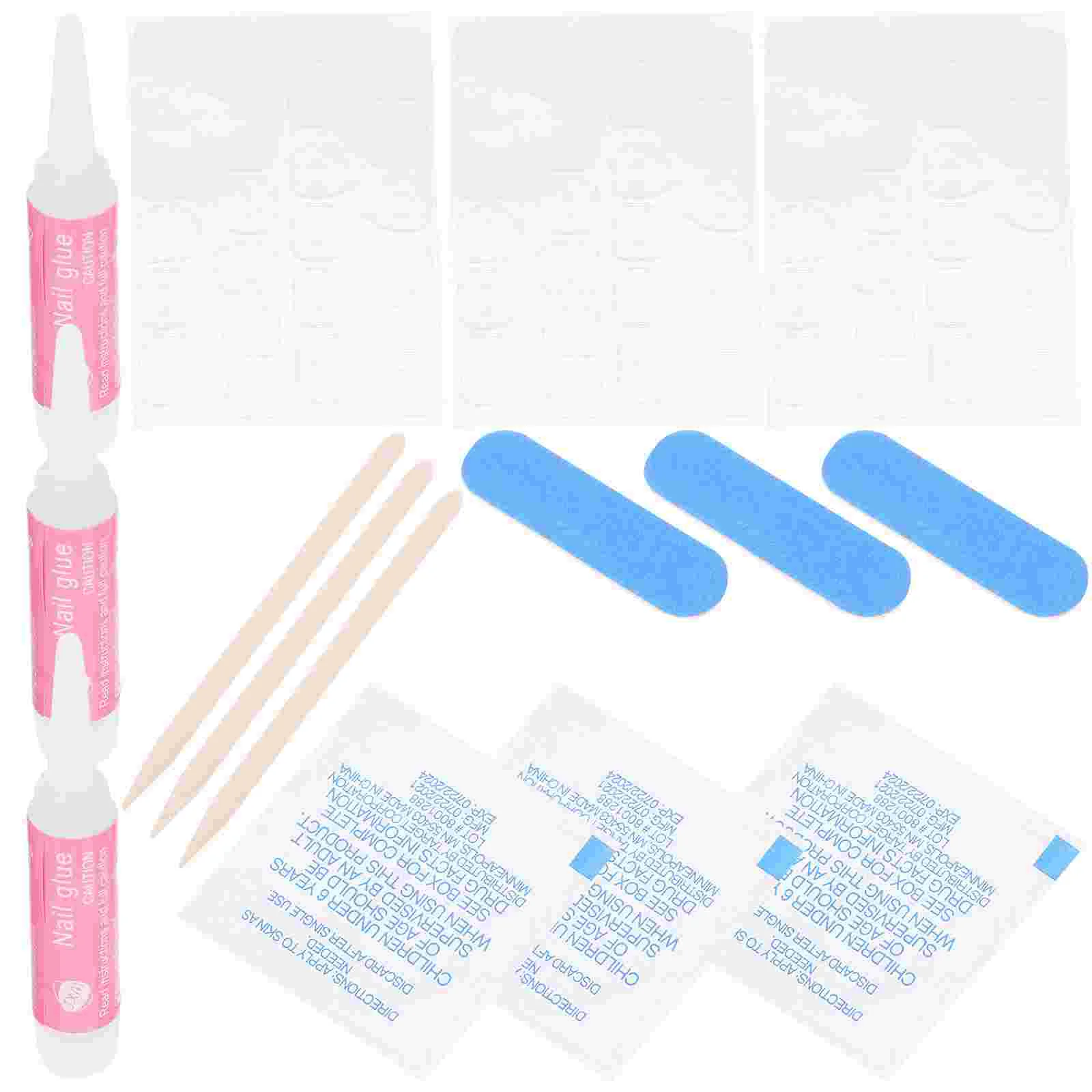 

10 Sets Manicure Tools Nail Kit Fake Nails False Sticker for Stickers Kits Files