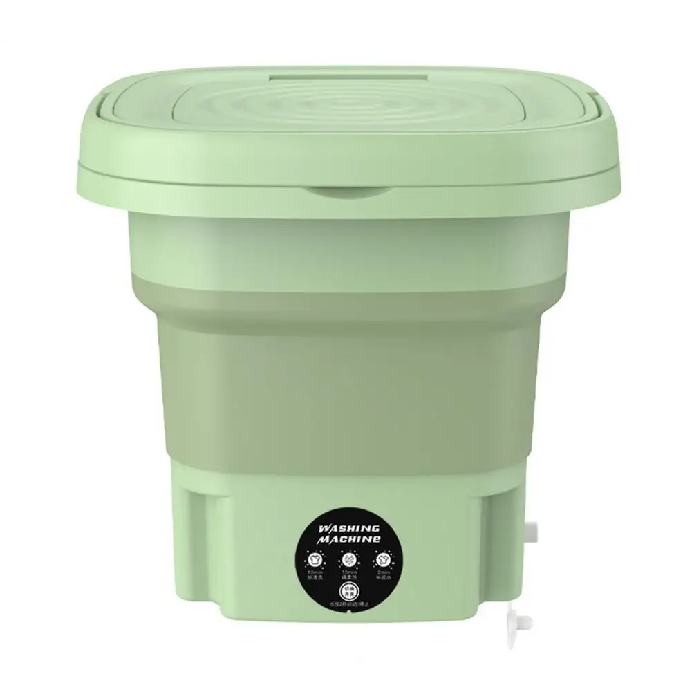 8L US Plug 3 Modes Half Automatic Washing Machine With Drain Basket Imitation Hand Washing Handheld Foldable Underwear Washer