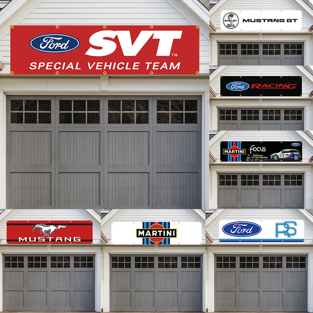 Ford Flag Racing Show Motoring Workshop Garage Banner Decorazione Poliestere Può Essere Personalizzato Outdoor Home 60X240Cm 2 X8Ft