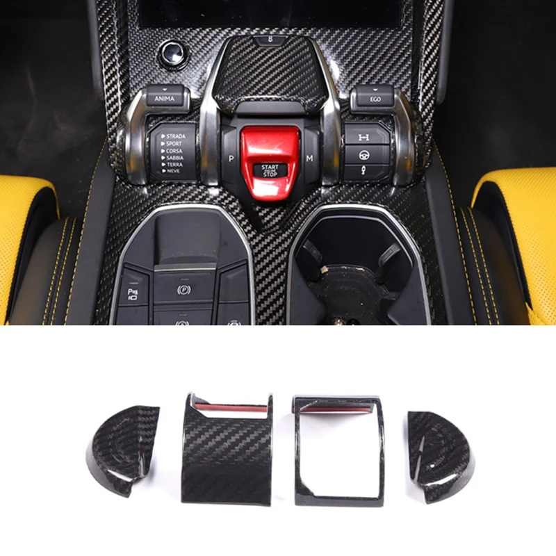 

For Lamborghini URUS 2018-2021 Carbon Fiber Car Sport Mode Switch Frame Cover Trim Sticker Accessories