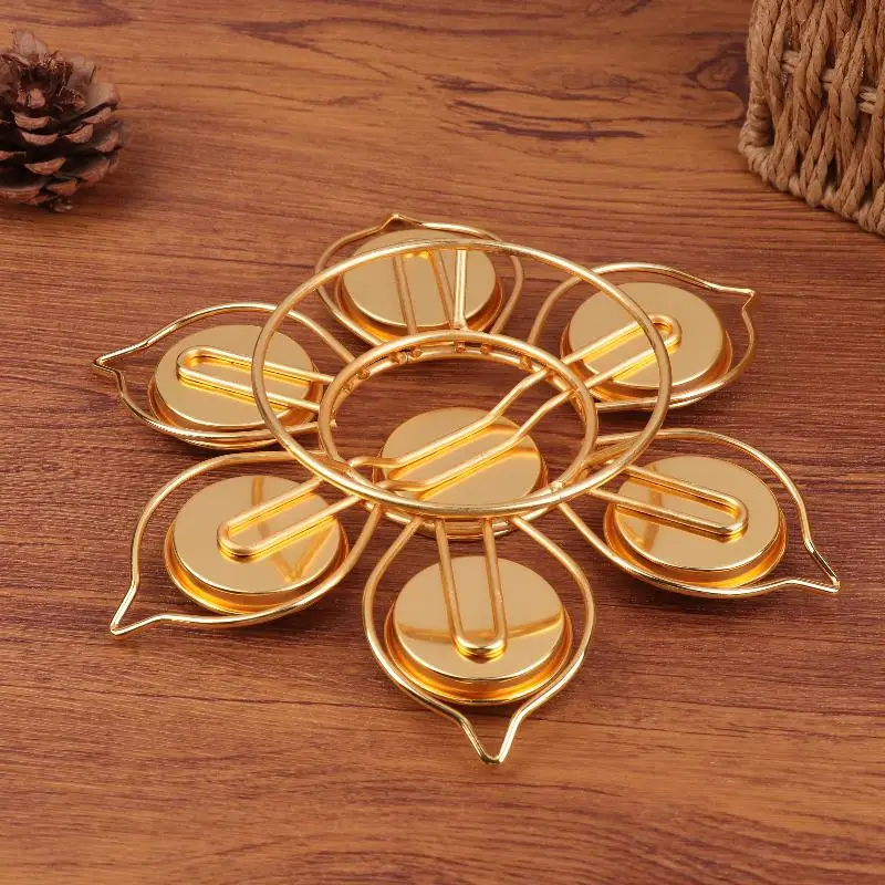 Jiuxing Plum Blossom Tea Candle Holder - Metal Tabletop Candle Stand, For Lotus Design, 9 Heads, Suitable For All Occasions