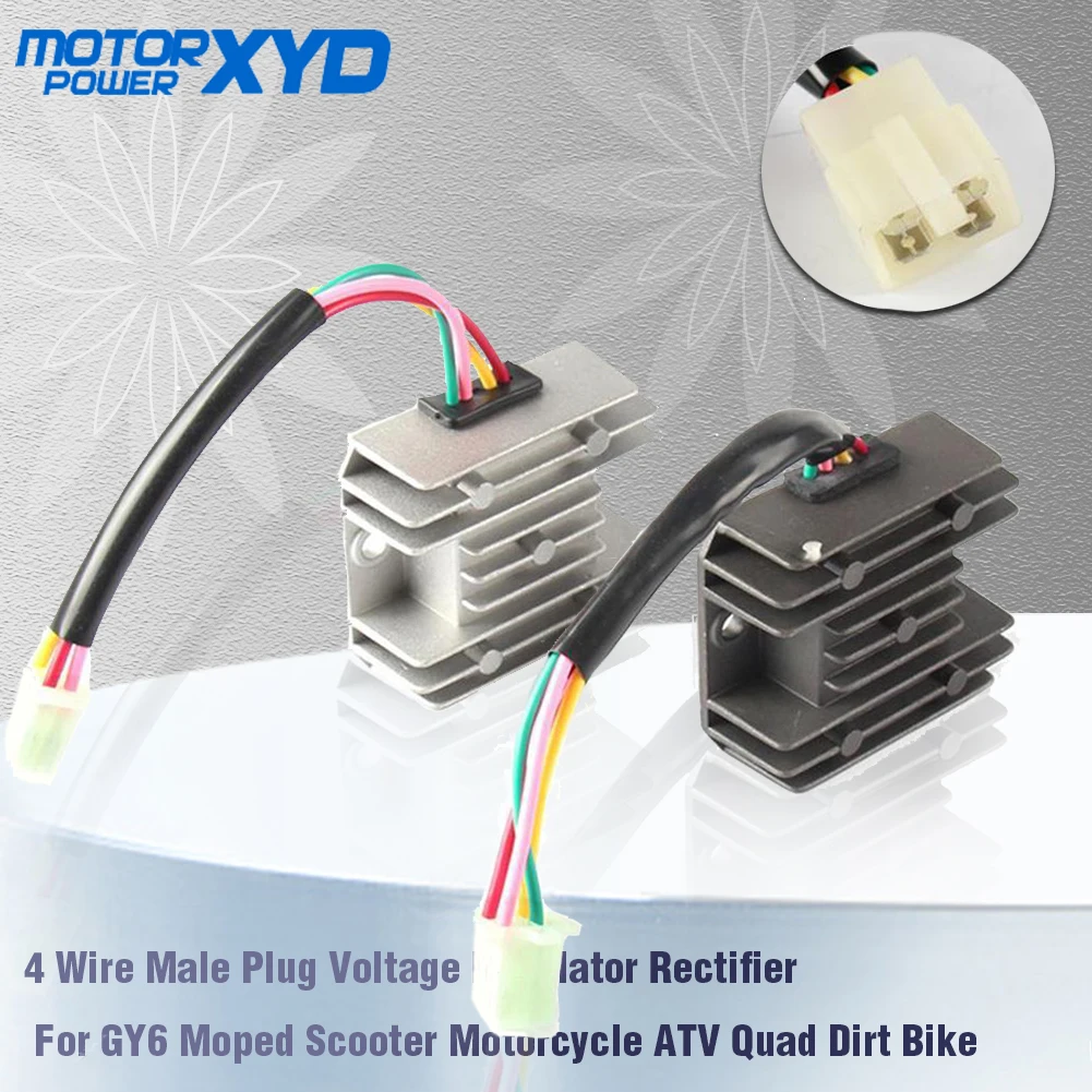 Motorcycle 4 Wires Voltage Regulator Rectifier Boat Motor Mercury ATV