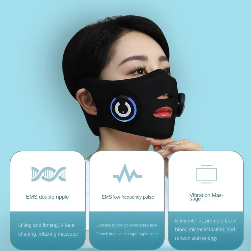 EMS Beauty Instrument Face-lifting Instrument Face Massager Face Mask Face-lifting Device V Lift Tightening Microcurrent facial massager face slimming massager face slimming strap makeup face lift tools facial exerciser