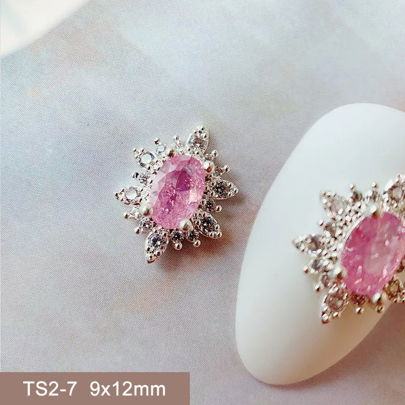 10 teile/los Eisblume oval Opal Zirkon Kristalle Metall legierung Steine Schmuck Nail Art Dekorationen Nägel Zubehör Charms Lieferungen – Detail 12