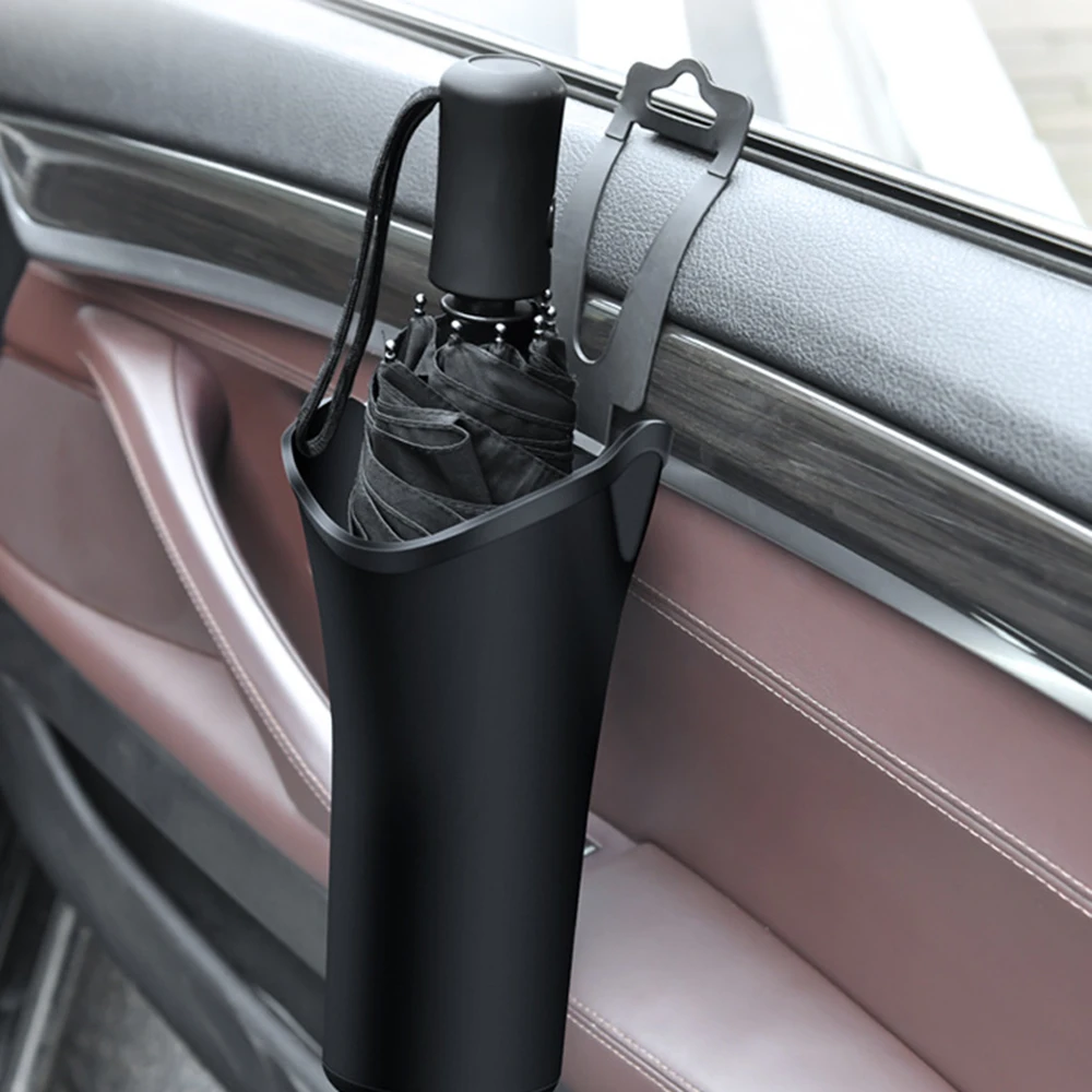 Car Seat Back Umbrella Bucket Holder Waterproof Storage Bag Folding Long Handle Umbrella Universal Auto Storage Tools Car Trash